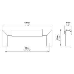 Handgreep Jara RVS look 96mm