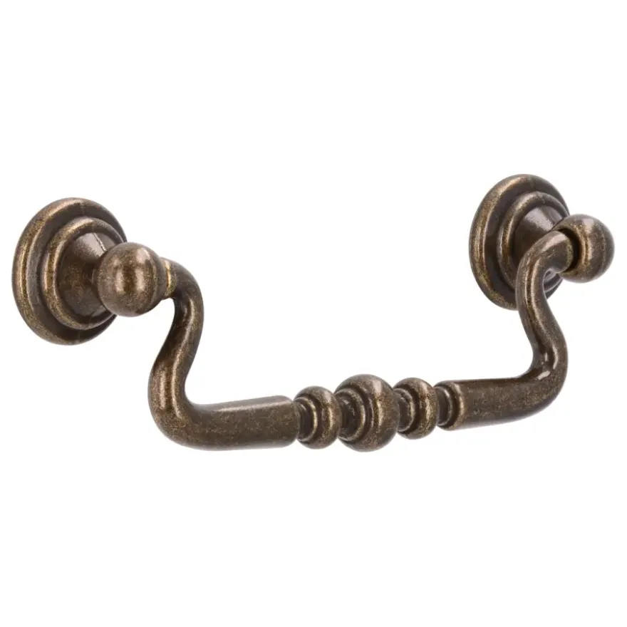 Handgreep Linda messing antiek 96mm