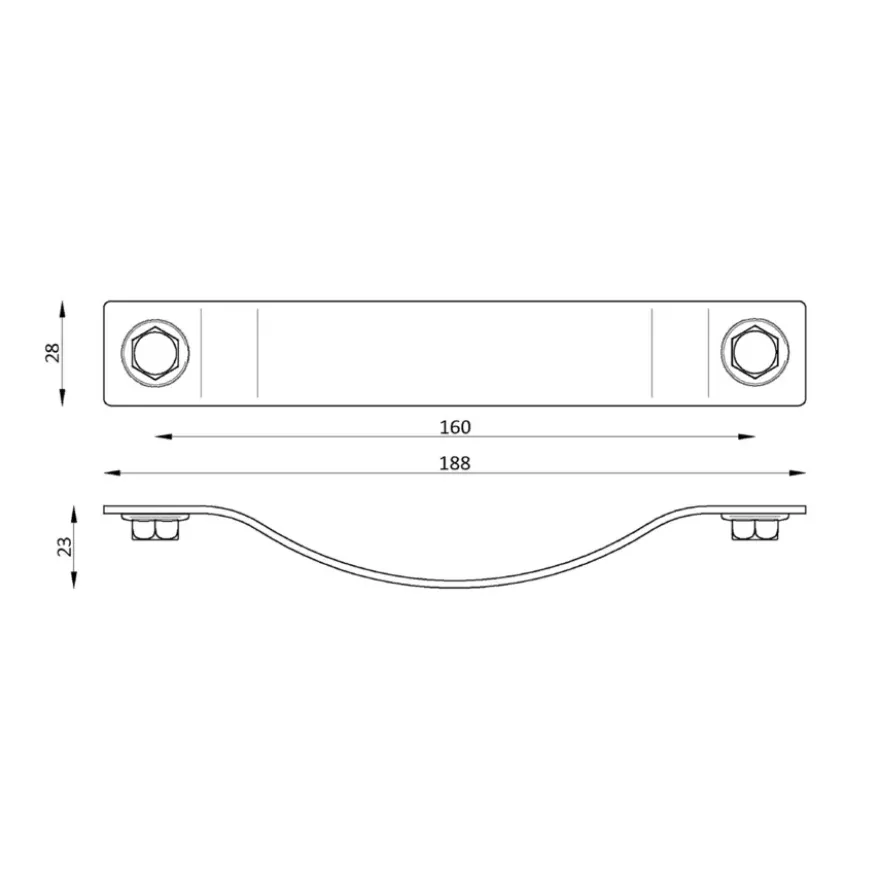 Handgreep Noah bruin 160mm
