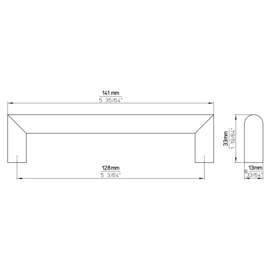 Handgreep Noa RVS 128mm