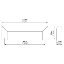 Handgreep Noa RVS 96mm