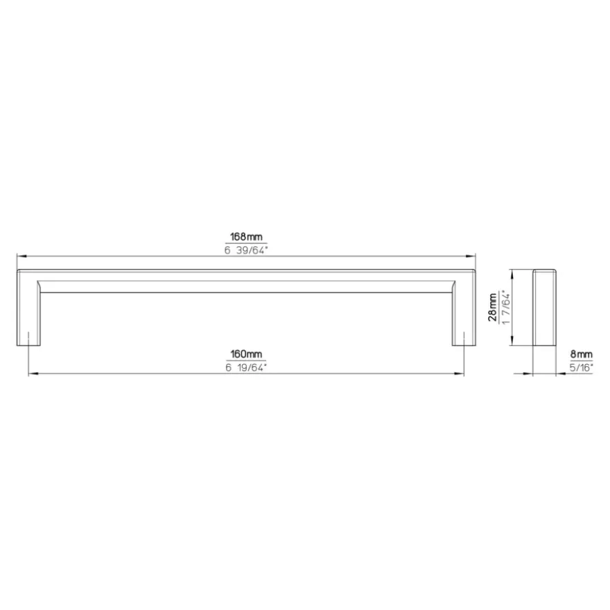Handgreep Omer zwart 160 mm