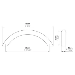 Handgreep Plien RVS 96mm