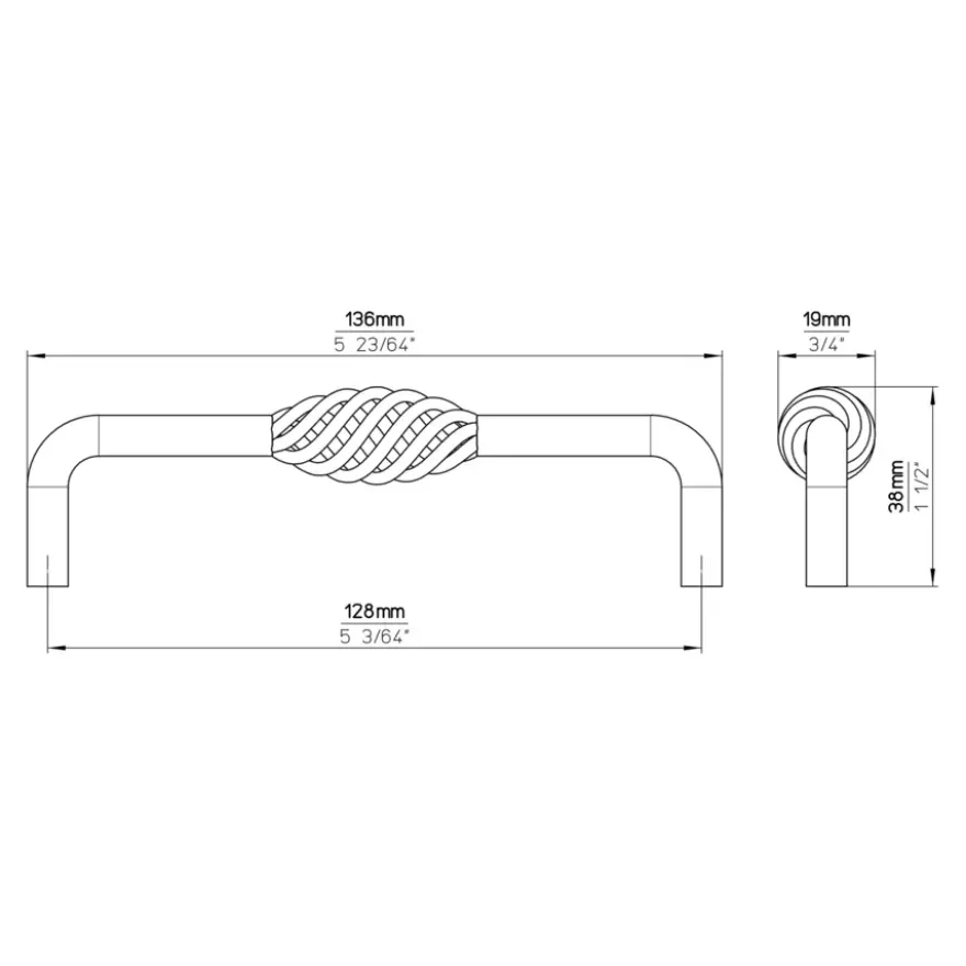 Handgreep Suzan zwart 128mm
