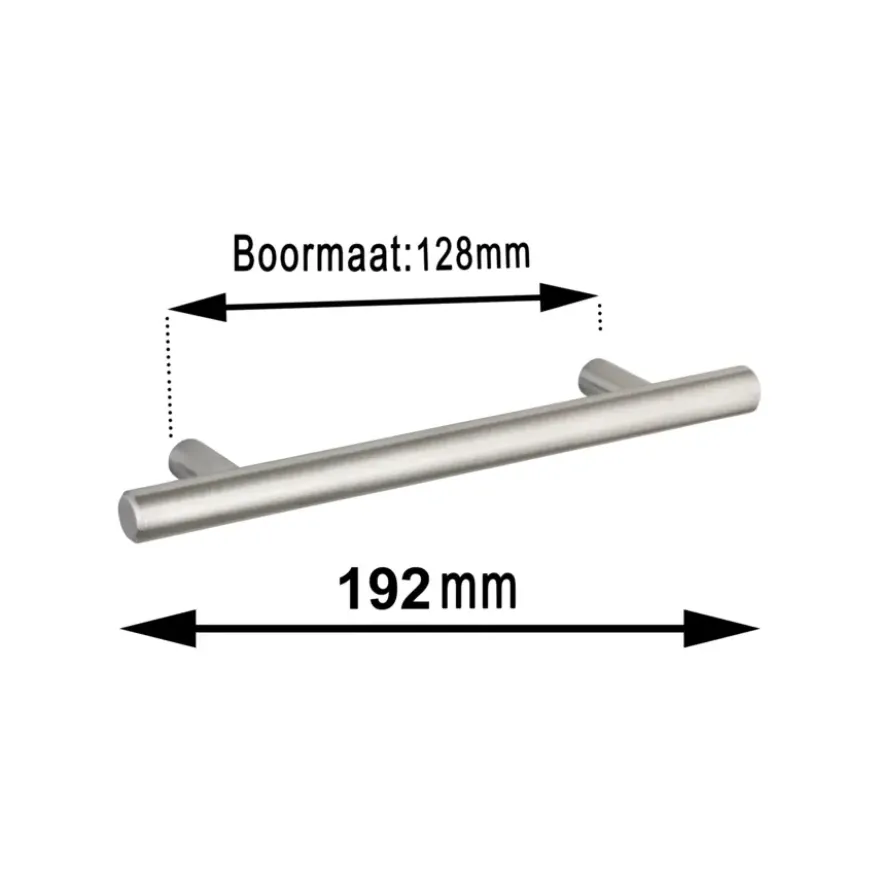 Handgreep Theo RVS 128mm