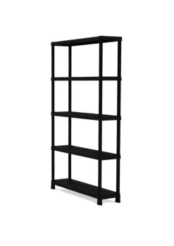 Handson stellingkast kunststof zwart 5 legborden 25 kg/legbord 176x75x32 cm
