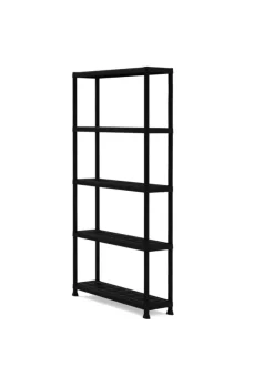 Handson stellingkast kunststof zwart 5 legborden 50 kg/legbord 187x80x40 cm