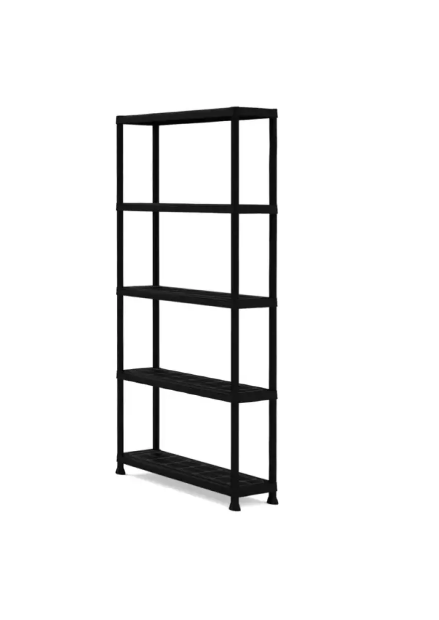 Handson stellingkast kunststof zwart 5 legborden 50 kg/legbord 187x80x40 cm