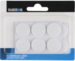 HANDSON anti krasvilt Ø22 mm wit 12 stuks