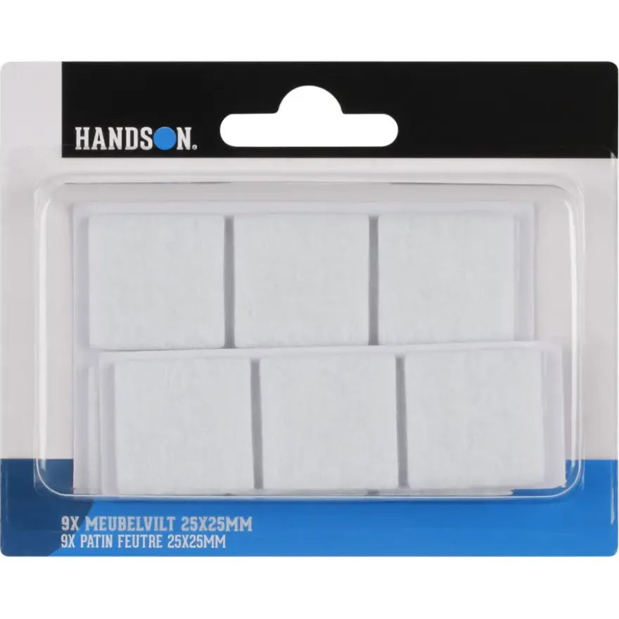 HANDSON anti krasvilt 25x25 mm wit 9 stuks