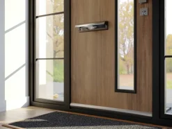 Handson brievenbusklep met borstel RVS blinde bevestiging
