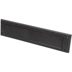 Handson brievenbusklep met borstel PVC bruin
