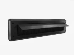 Handson brievenbusklep met borstel aluminium zwart