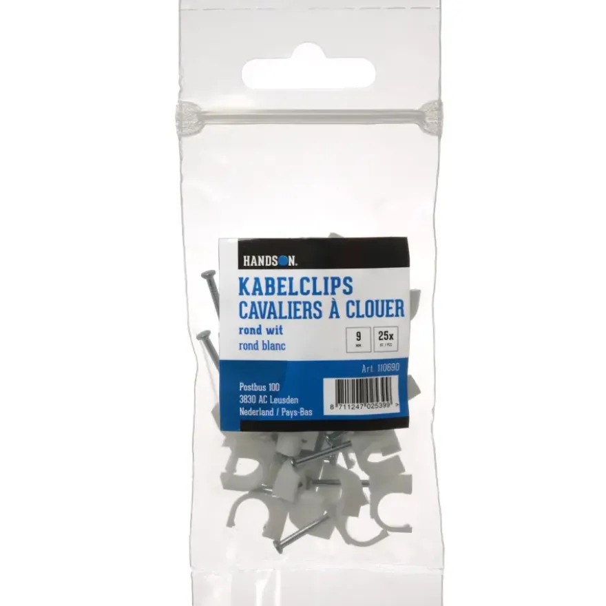 HANDSON kabelclip rond wit 9mm (25 stuks)