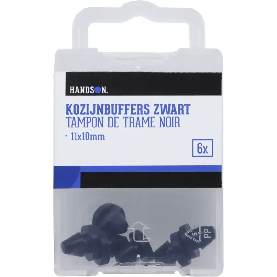 Handson kozijnbuffer 11x10mm zwart 6x