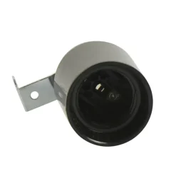 Handson lampfitting E27 haakse beugel zwart