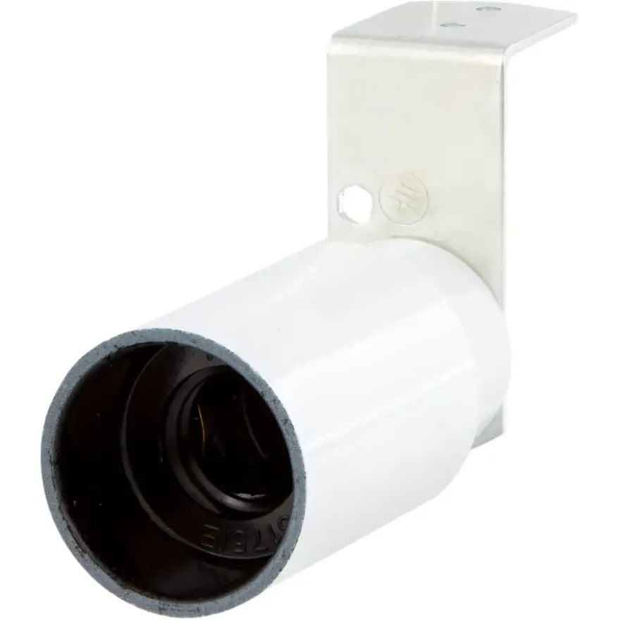 Handson lampfitting E14 haakse beugel wit