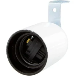 Handson lampfitting E27 haakse beugel wit