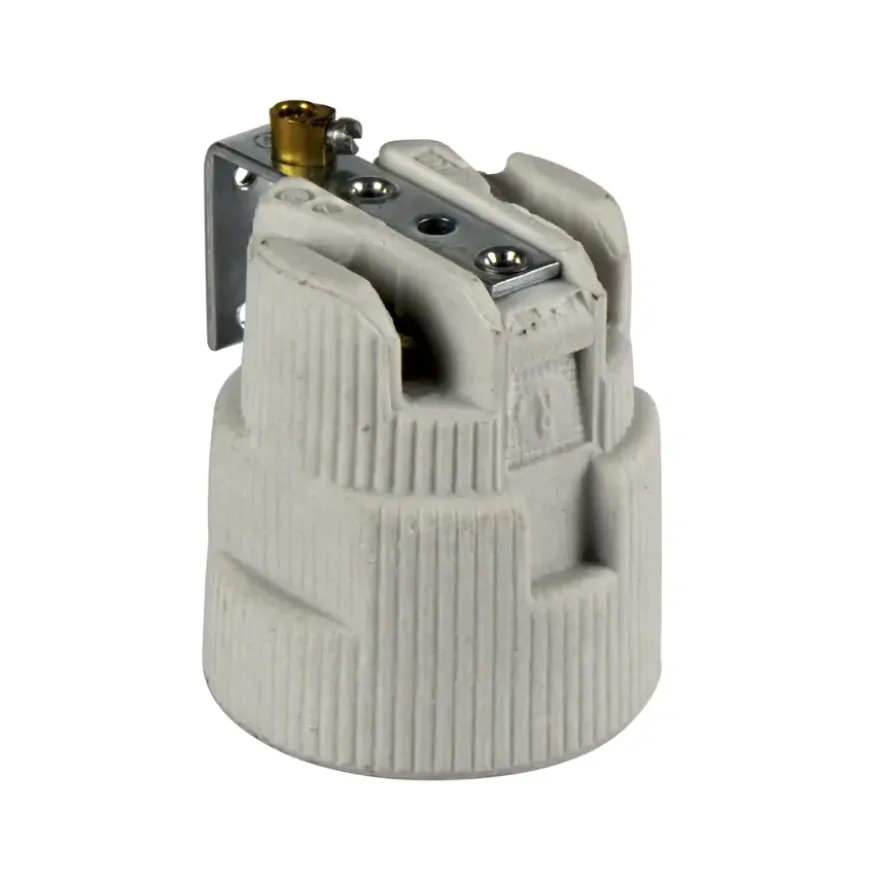 Handson lamphouder E27 haaks porcelein wit