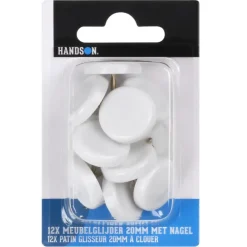 HANDSON meubelglijder met nagel nylon Ø20 mm 12 stuks