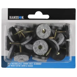 HANDSON meubelglijder viltglijder met schroef Ø24 mm bruin 20 stuks