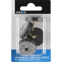 HANDSON meubelglijder viltglijder met schroef bruin Ø28 mm 4 stuks