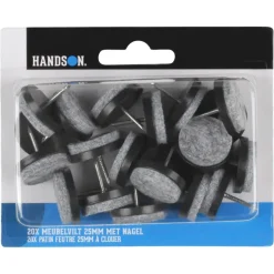 HANDSON meubelglijder viltglijder met nagel bruin Ø25 mm 20 stuks