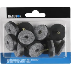 HANDSON meubelglijder viltglijder met schroef bruin Ø28 mm 12 stuks