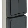 Handson opbouw combinatie stopcontact/serie schakelaar spatwaterdicht