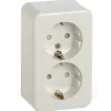 Handson Opbouw dubbel wandcontactdoos RA wit