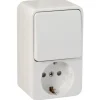 Handson Opbouw Geaard Stopcontact met Schakelaar Wit
