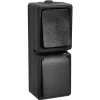 Handson Opbouw Stopcontact/ Wisselschakelaar Spatwaterdicht Zwart