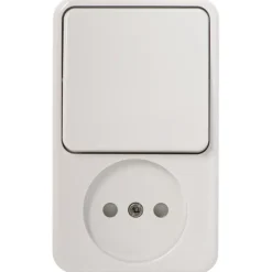 Handson Opbouw wandcontactdoos met schakelaar wit