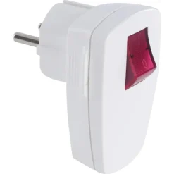 Handson stekker met schakelaar met verlichting wit