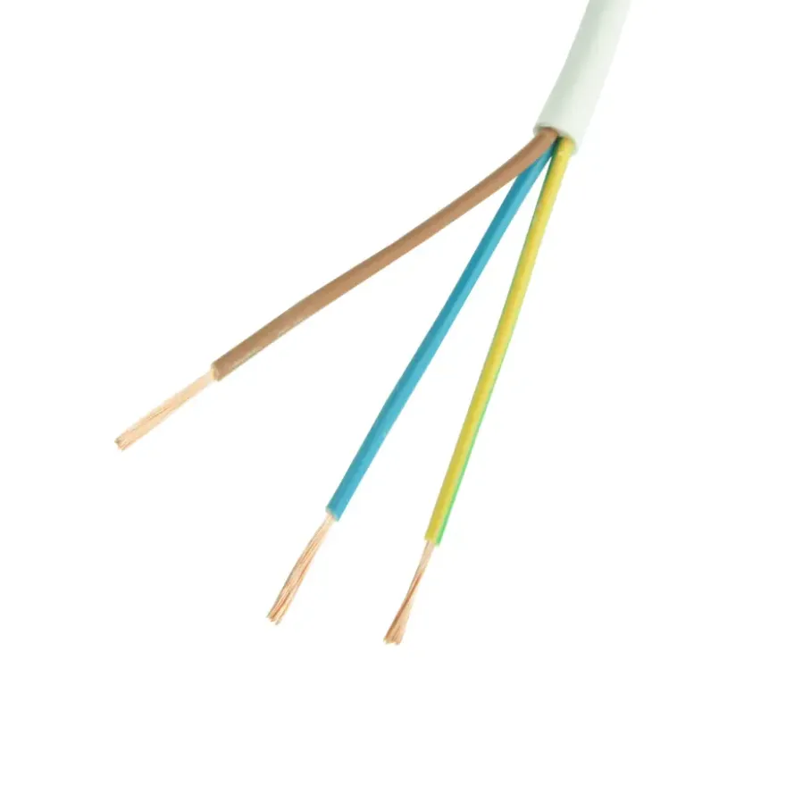 Handson Stroomkabel PVC Rond 3 x 1 mm² 10 Meter Wit