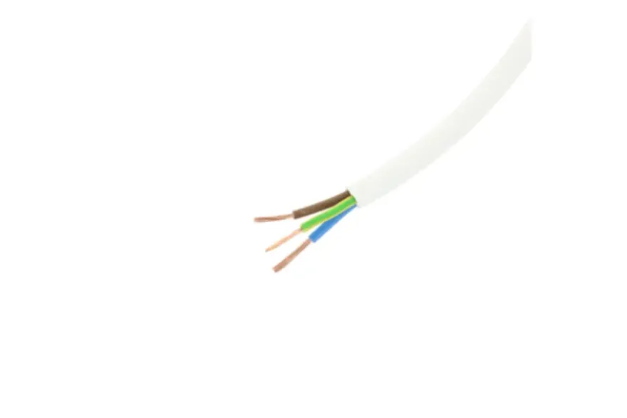 HANDSON Stroomkabel rond wit 3x1,5mm² 5 meter