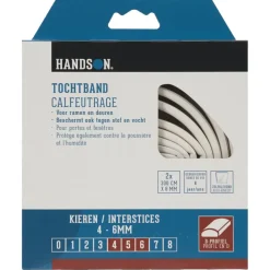 Handson tochtband D-profiel EPDM rubber wit 3 meter 2 stuks