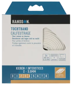 Handson tochtband E-profiel EPDM rubber wit 3 meter 2 stuks