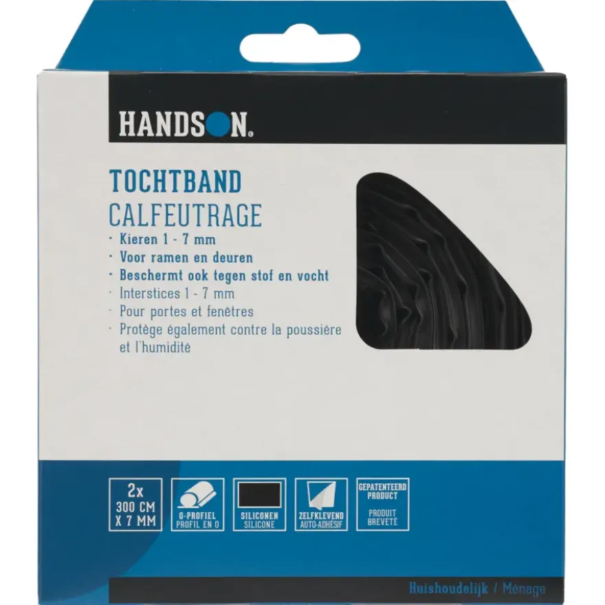 Handson tochtband O-profiel siliconen zwart 3 meter 2 stuks