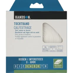 Handson tochtband PU-schuim 6x9 mm 3 meter wit 2 stuks