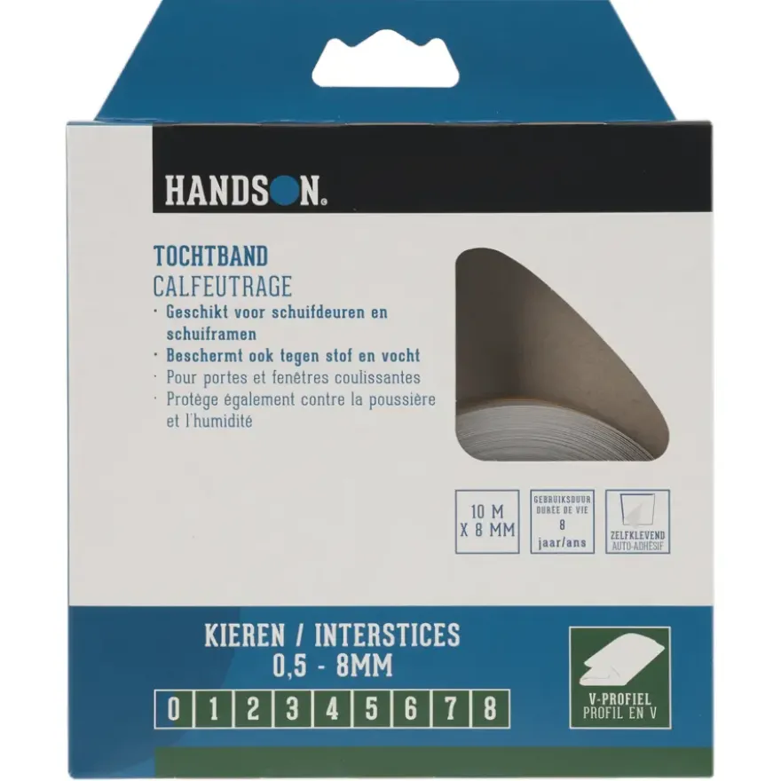 Handson tochtband V-profiel voor schuifdeuren 10 meter