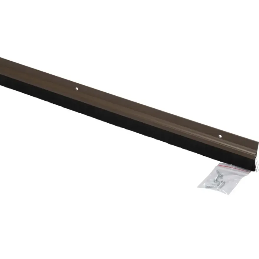 Handson tochtstrip kunststof 93 cm met borstel bruin