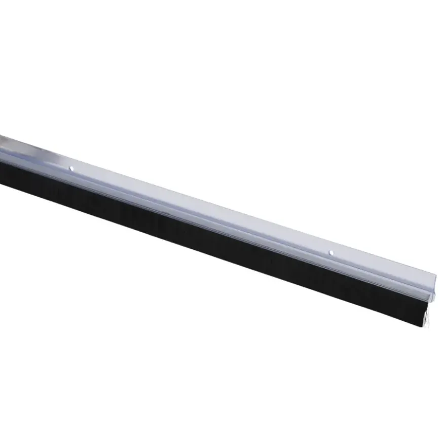 Handson tochtstrip transparant kunststof 93 cm met zwarte borstel