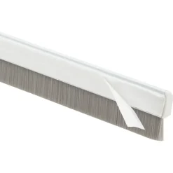 Handson tochtstrip wit aluminium 93 cm met grijze borstel