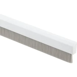 Handson tochtstrip wit aluminium 93 cm met grijze borstel