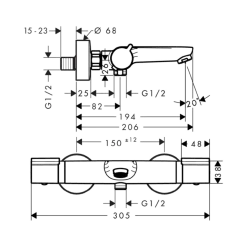 Hansgrohe Badkraan Versostat² Thermostatisch