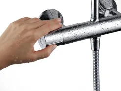 Hansgrohe regendoucheset Vernis Blend 200 met handdouche en thermostaatkraan 2 standen chroom - hartafstand kraan 15 cm