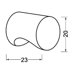 Hermeta cilinder meubelknop M4 20x23 mm zwart