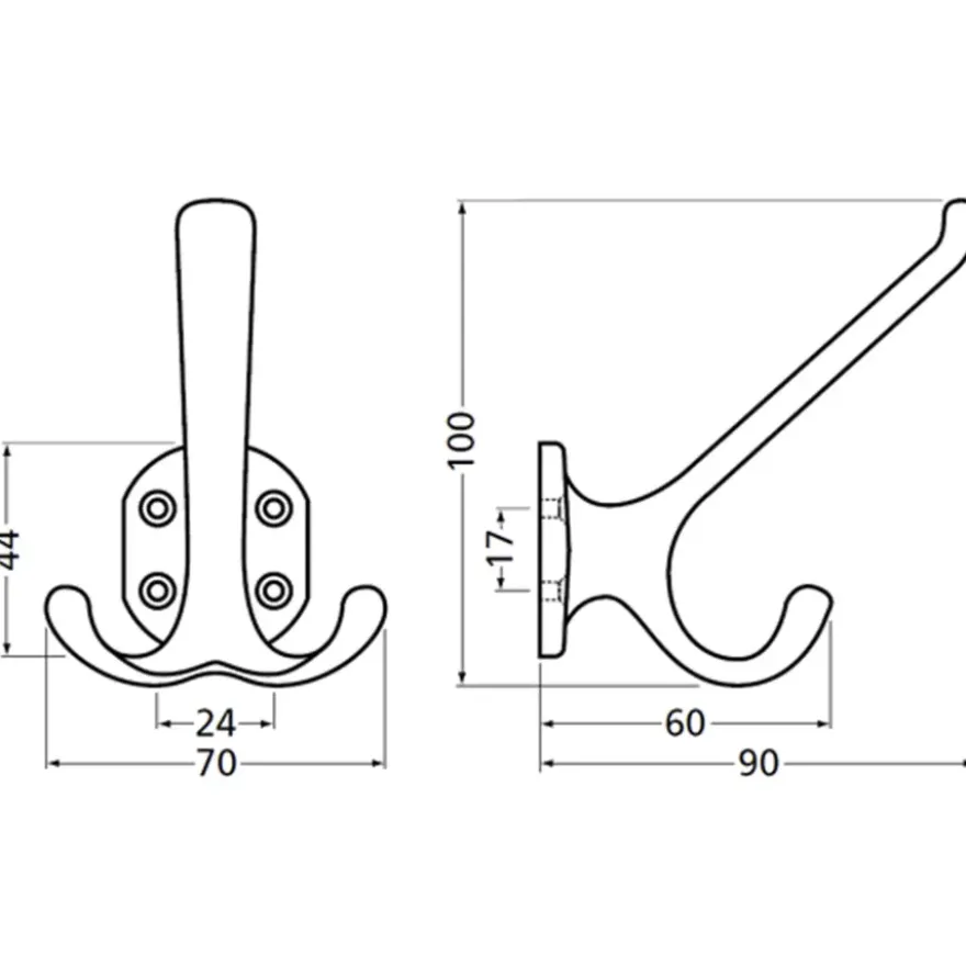 Hermeta garderobe hoed- en jashaak dubbel naturel