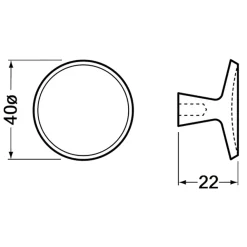 Hermeta meubelknop rond met bout M4 40 mm zwart